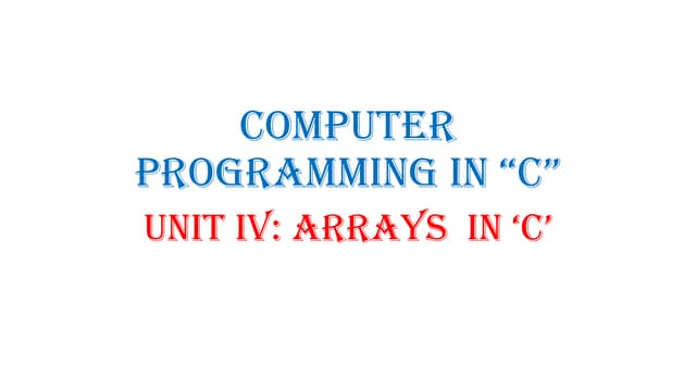 CP PPT_Unit IV computer programming in c.pdf