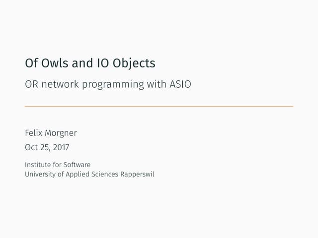 Of Owls and IO Objects