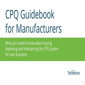 CPQ Guidebook for Manufacturers 