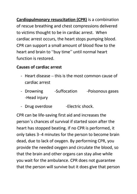Basic First Aid - The Recovery Position | PPTX