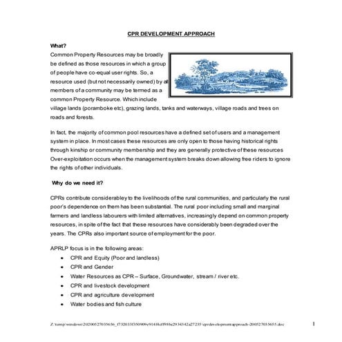 Cpr development approach