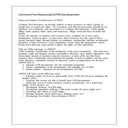 Cpr development approach final