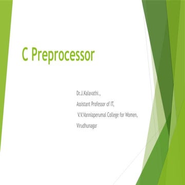 Describe the C Preprocessor with example | PPTX