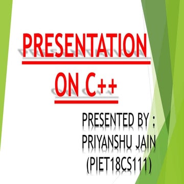 C++ presentation | PPTX
