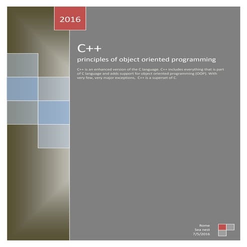 C++ [ principles of object oriented programming ] | PDF