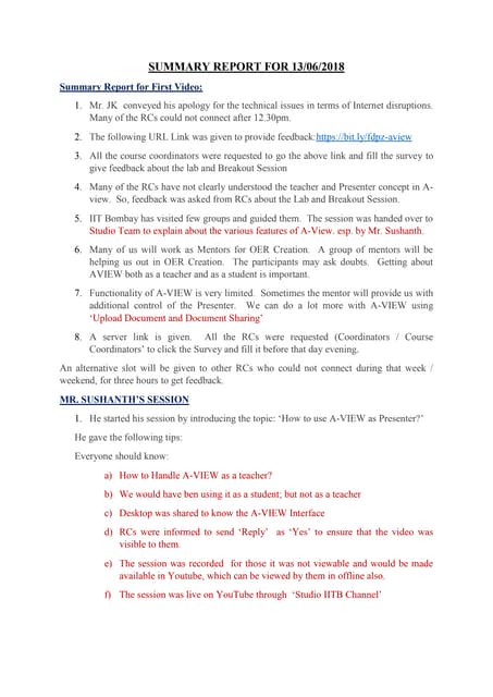 Sample Narrative report for seminars | PDF
