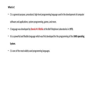Basic C programming Language - Unit 1.pptx