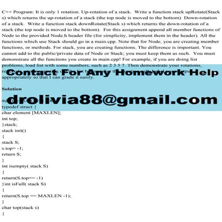 C++ Program It is only 1 rotation. Up-rotation of a stack.  Write a.pdf