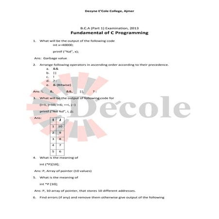 C programming (Part 1) | PDF