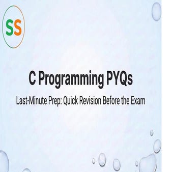 PYQ - 2 | C Programming Previous Year Questions (PYQ) PDF | MCQs ...