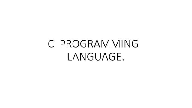 basic C  PROGRAMMING for first years  .pptx