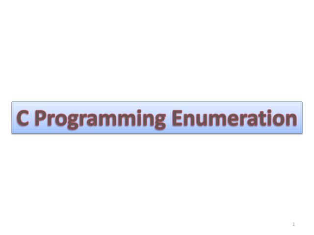 C programming enumeration