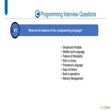 Top 40 C Programming Interview Questions | PPT