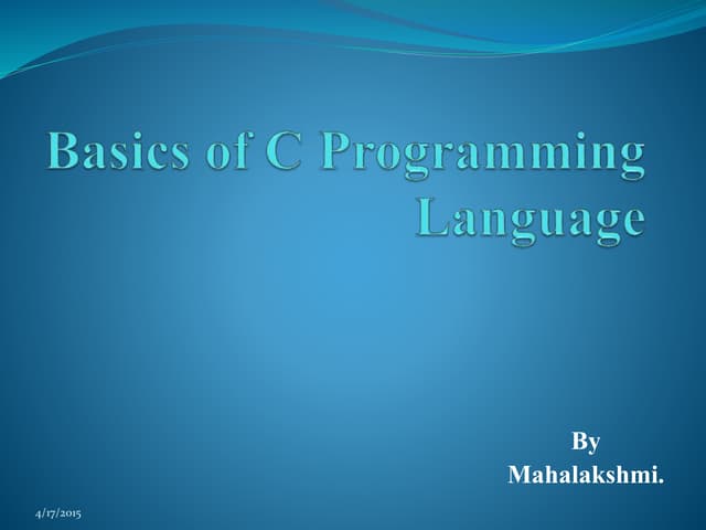 C programming language | PPT