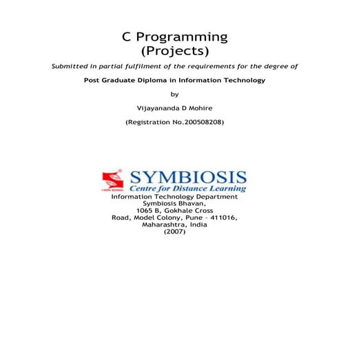 C Programming Project | PDF