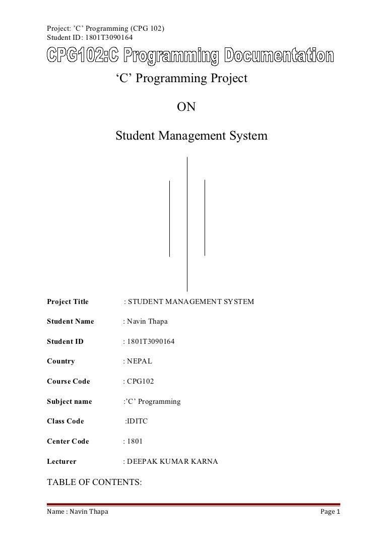 C programming project by navin thapa