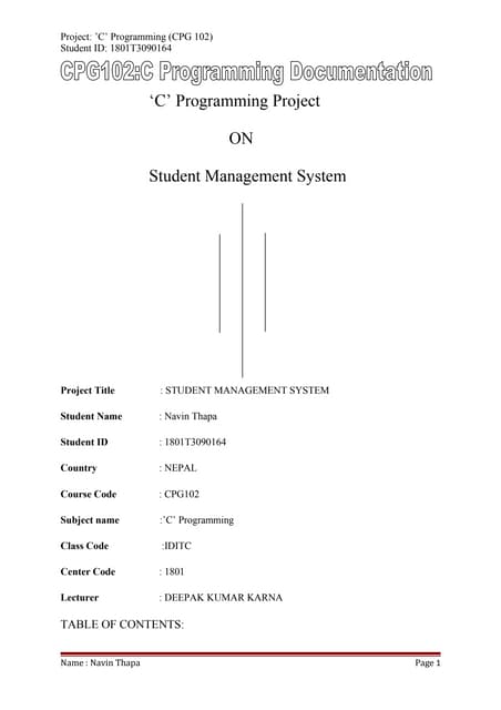 C programming project by navin thapa