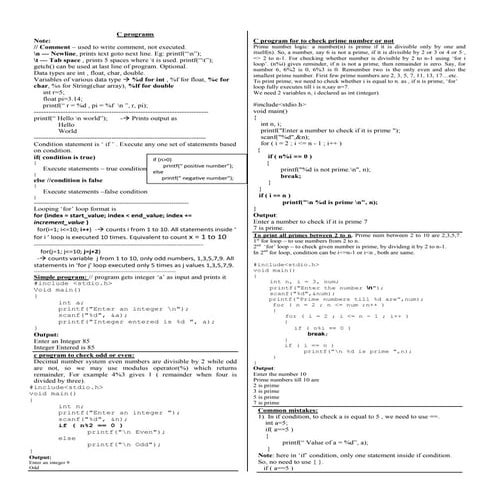 Computer programming subject notes. Quick easy notes for C Programming ...