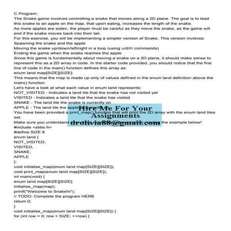 C Program The Snake game involves controlling a snake that .pdf