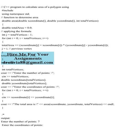 C++ program to calculate area of a polygon using #include bits.pdf