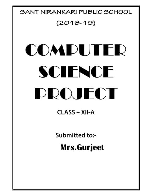 computer science project class 12th