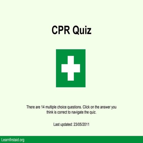 CPR Quiz - free online first aid training