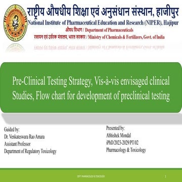 PRECLINICAL TESTING STRATEGY, PRECLINICAL TESTING