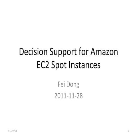Decision support for Amazon Spot Instance