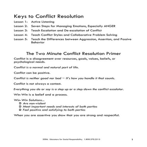 CPS Conflict Resolution #1