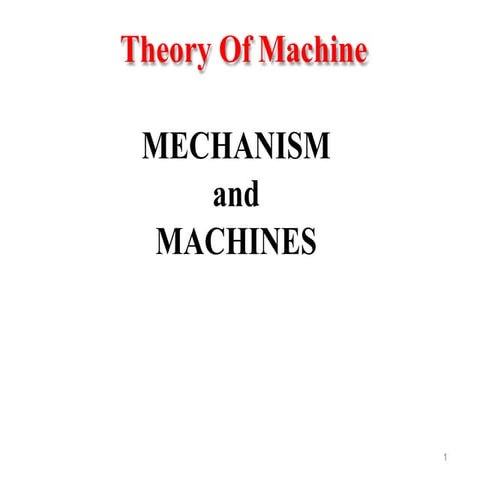 Cpt 1 mechanisms and machines-31th july - 29th augus