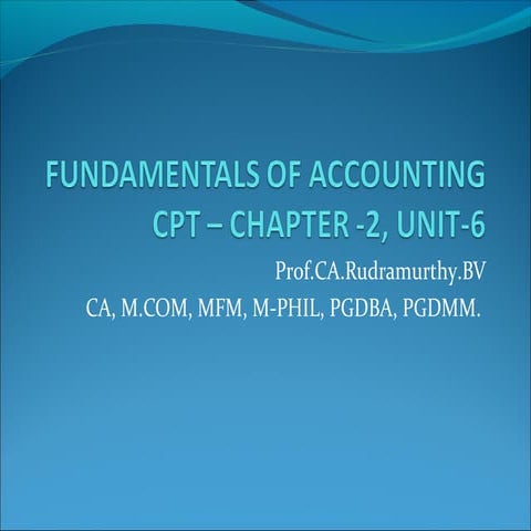 Cpt accounts - unit6