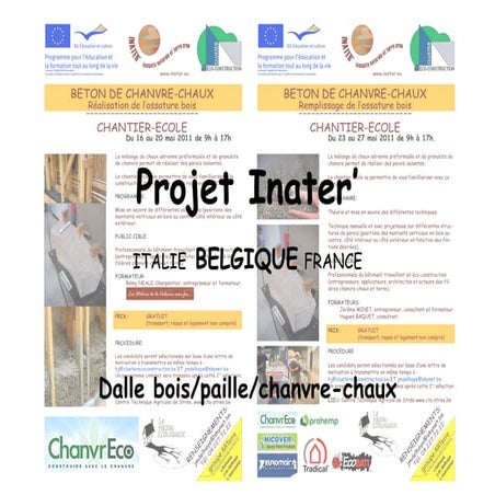 Réalisation d’une dalle en bois/paille/chanvre-chaux et bambou | PDF