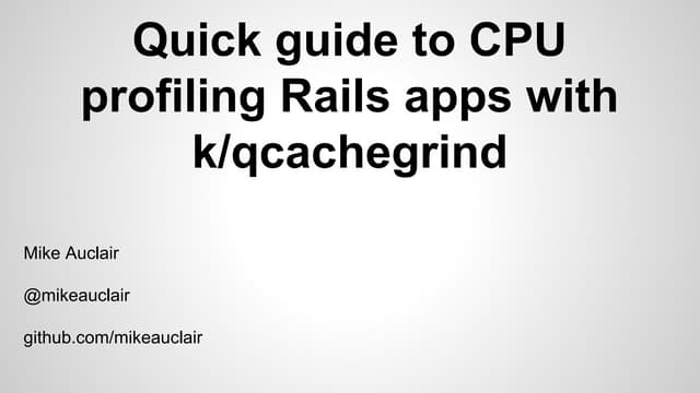 Cpu profiling