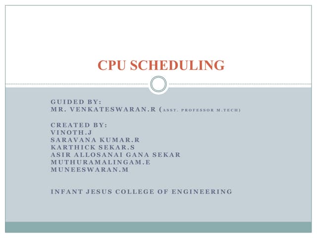 Cpu scheduling