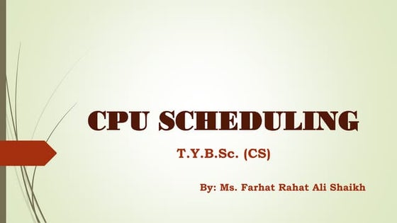 SCHEDULING ALGORITHMS | PPT