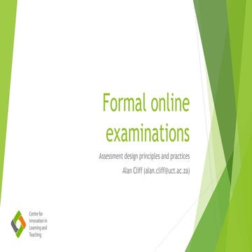 CPUT Formal Assessment Online Workshop March 2018