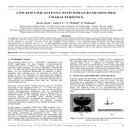 Cpw fed uwb antenna with wi max band-notched characteristics