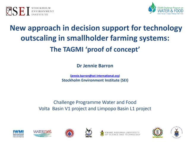 Targeting Agricultural Water Management Interventions: the TAGMI Tool