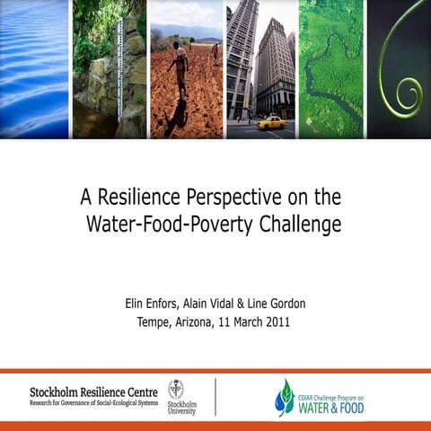 A Resilience Perspective on the Water, Food, Poverty Challenge