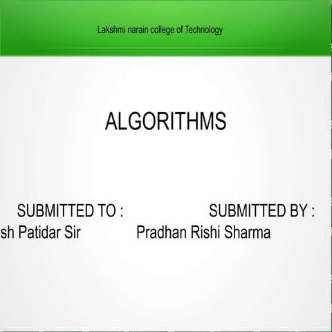 Algorithms | PPT