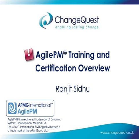 Agile PM Training and Certification Overview