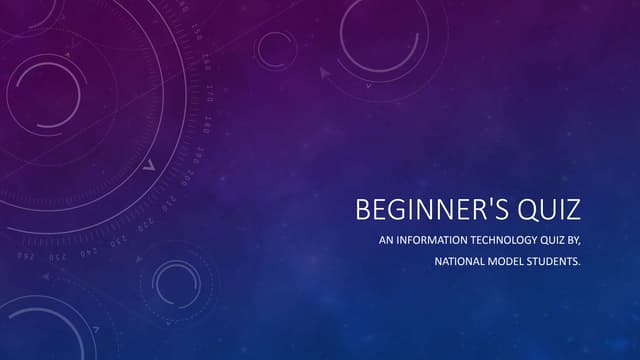 The beginner's quiz 2