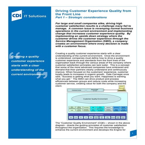 Rob Kleier - "Driving Customer Experience Quality from the Front Line", Part 1