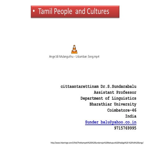  Tamil People  and Cultures 