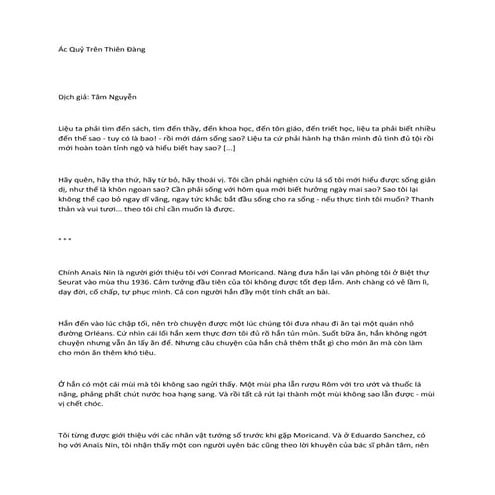 Ác quỷ trên thiên đàng  -- Henry Miller