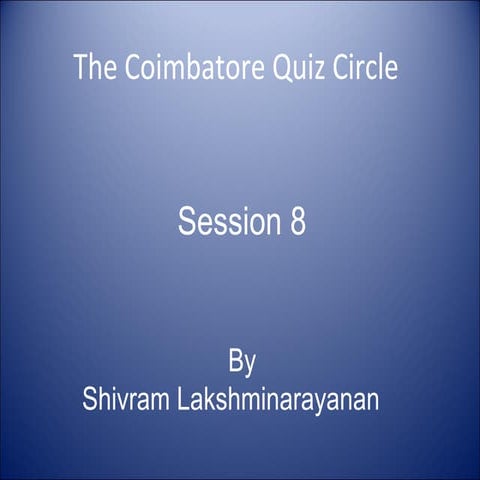 CQC Informal quiz 28/12/08