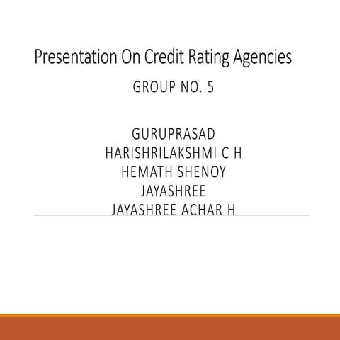 Credit Rating Agencies
