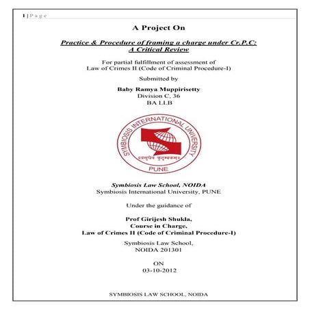 Cr.P.C framing of Charges 