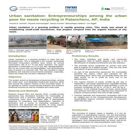 Poster: Urban sanitation: entrepreneurships among the urban poor for waste re...