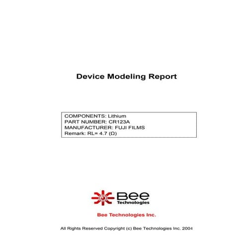 SPICE MODEL of CR123A_RL=4.7(Ohm) in SPICE PARK